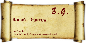 Barbél György névjegykártya