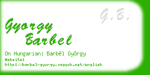gyorgy barbel business card