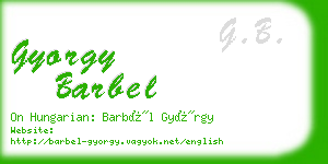 gyorgy barbel business card